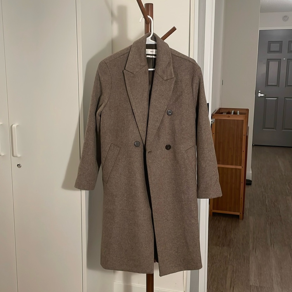 Mango Wool-blend oversized long coat (xs)